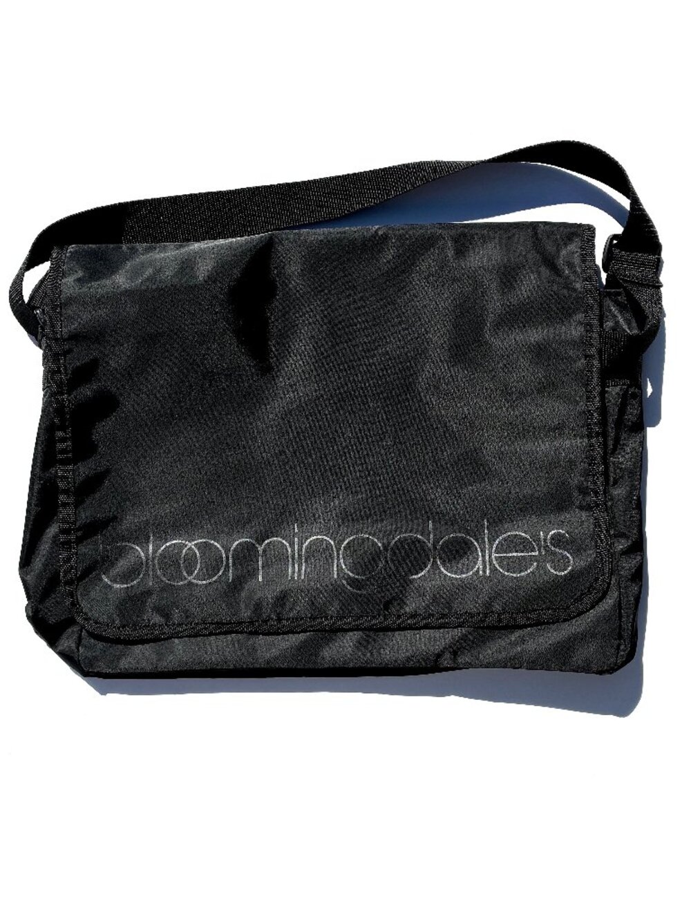 Bloomingdale’s Black Nylon Messenger Bag Crossbody Adjustable Laptop Bag